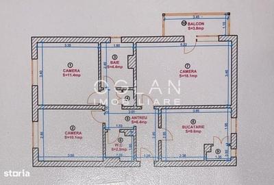 Apartament cu 3 camere în Ștrand