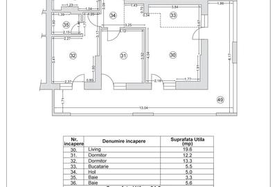 Apartament cu 3 camere în 13 Septembrie