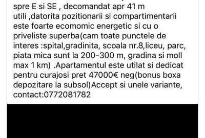 Apartament cu 2 camere decomandat în Central