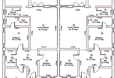 Duplex cu 4 camere cu Canalizare în Cornești - 12