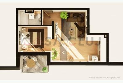 Apartament cu 2 camere semidecomandat în Între Lacuri - 1