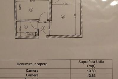 Apartament cu 2 camere semidecomandat în Central
