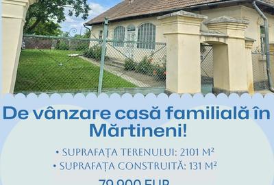 Casă cu 3 camere cu Teren 2101 Mp în Mărtineni