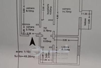 Apartament cu 3 camere în Mircea cel Bătrân