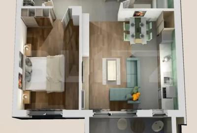 Apartament cu 2 camere semidecomandat în Central