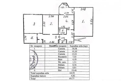 Apartament cu 3 camere decomandat în - 1