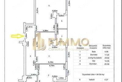 Apartament cu 3 camere în Central
