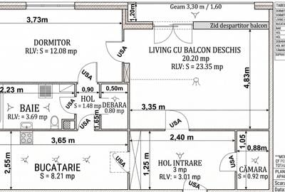 Apartament cu 2 camere în Central
