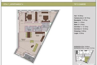 Apartament cu 3 camere decomandat în Nerva Traian
