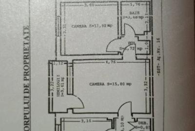 Apartament cu 2 camere semidecomandat în Central