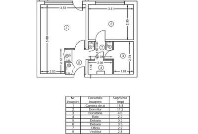 Apartament cu 2 camere decomandat în Cișmigiu