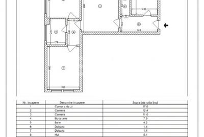 Apartament cu 3 camere decomandat în Central