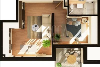 Apartament cu 2 camere în Între Lacuri