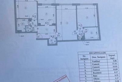 Apartament cu 3 camere semidecomandat în Militari