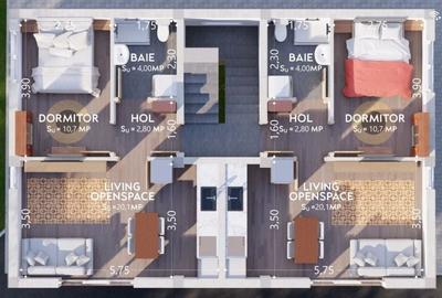 Apartament cu 2 camere decomandat în Sârbi