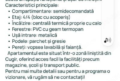 Apartament cu 2 camere semidecomandat în Cugir - 4
