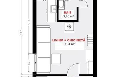 Apartament cu 2 camere semidecomandat, mobilat în Central - 11