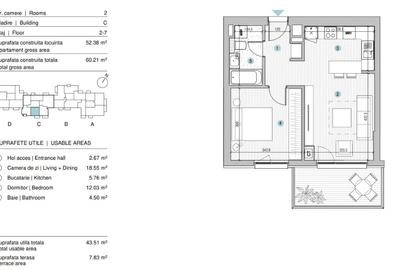 Apartament cu 2 camere decomandat, mobilat în Străulești - 15