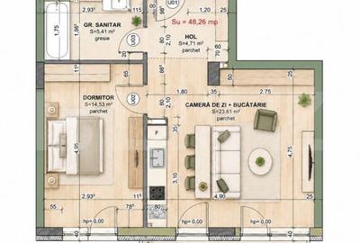 Apartament cu 2 camere în Iris
