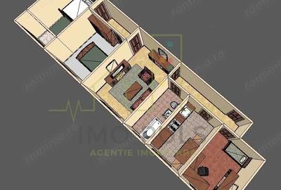Apartament cu 4 camere semidecomandat, mobilat în Circumvalațiunii - 2