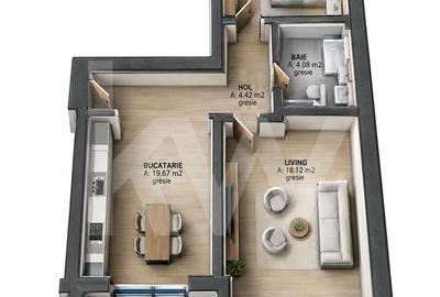 Apartament cu 2 camere decomandat în Șelimbăr