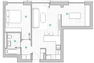 Apartament cu 3 camere semidecomandat în Exterior Vest