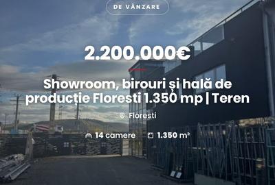 Spațiu industrial, de 1,350 mp, în Florești