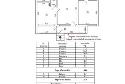 Apartament cu 3 camere semidecomandat în Țiglina 2