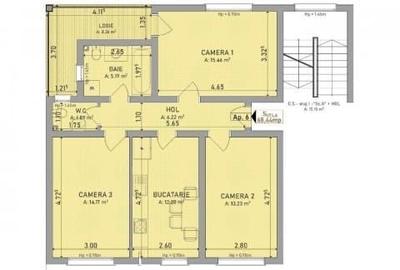 Apartament cu 3 camere decomandat în Central