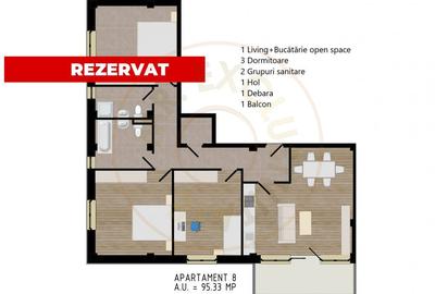 Apartament cu 2 camere decomandat în Carei - 14