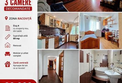 Apartament cu 3 camere decomandat în Est