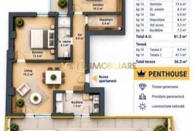 Apartament cu 3 camere în Ștefan cel Mare