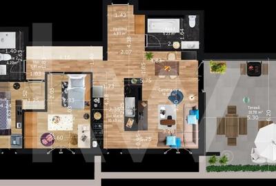 Apartament cu 3 camere în Turnișor - 1