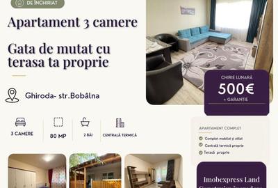 Apartament cu 3 camere decomandat, mobilat în Ghiroda
