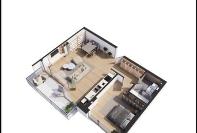 Apartament cu 2 camere decomandat în Pipera