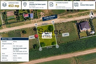 Teren de 453 mp, în Valea Lupului
