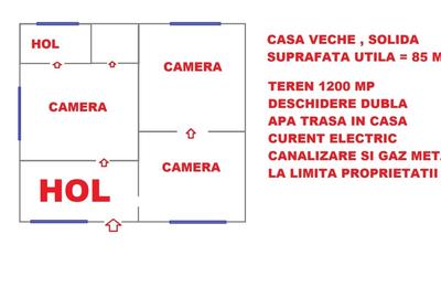 Casă individuală cu 3 camere cu Canalizare în Central - 7