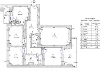 Apartament cu 4 camere decomandat în Barbu Văcărescu