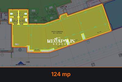 Spațiu comercial, de 123.79000091553 mp, în Noua
