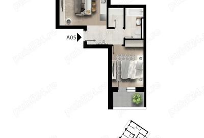 Apartament cu 2 camere semidecomandat în Păcii - 2