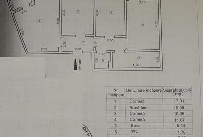 Apartament cu 3 camere decomandat în Central