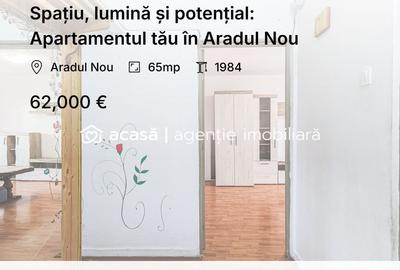Apartament cu 3 camere decomandat, mobilat în Aradul Nou
