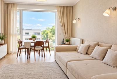 Apartament cu 3 camere semidecomandat, mobilat în Băneasa