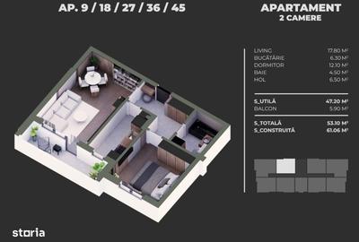 Apartament cu 2 camere decomandat în Central