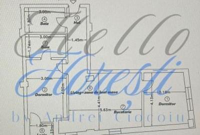 Apartament cu 3 camere semidecomandat în Central - 1