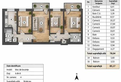 Apartament cu 4 camere semidecomandat în Pantelimon