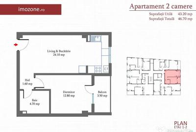 Apartament cu 2 camere semidecomandat în Păcii