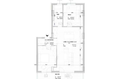 Apartament cu 3 camere decomandat în Noua