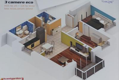 Apartament cu 3 camere decomandat în Avantgarden - 1