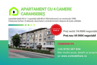 Apartament cu 4 camere decomandat, mobilat în Nord